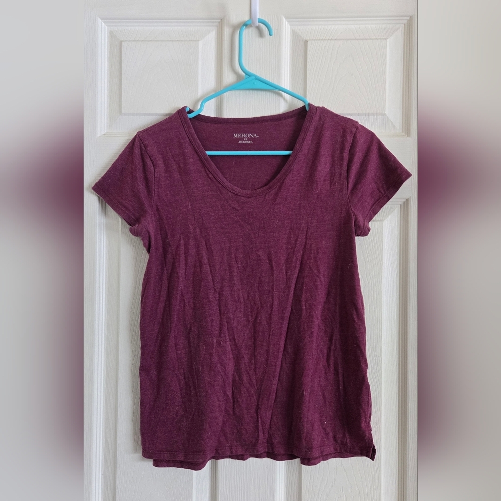 Women's Burgundy Short Sleeve Tee